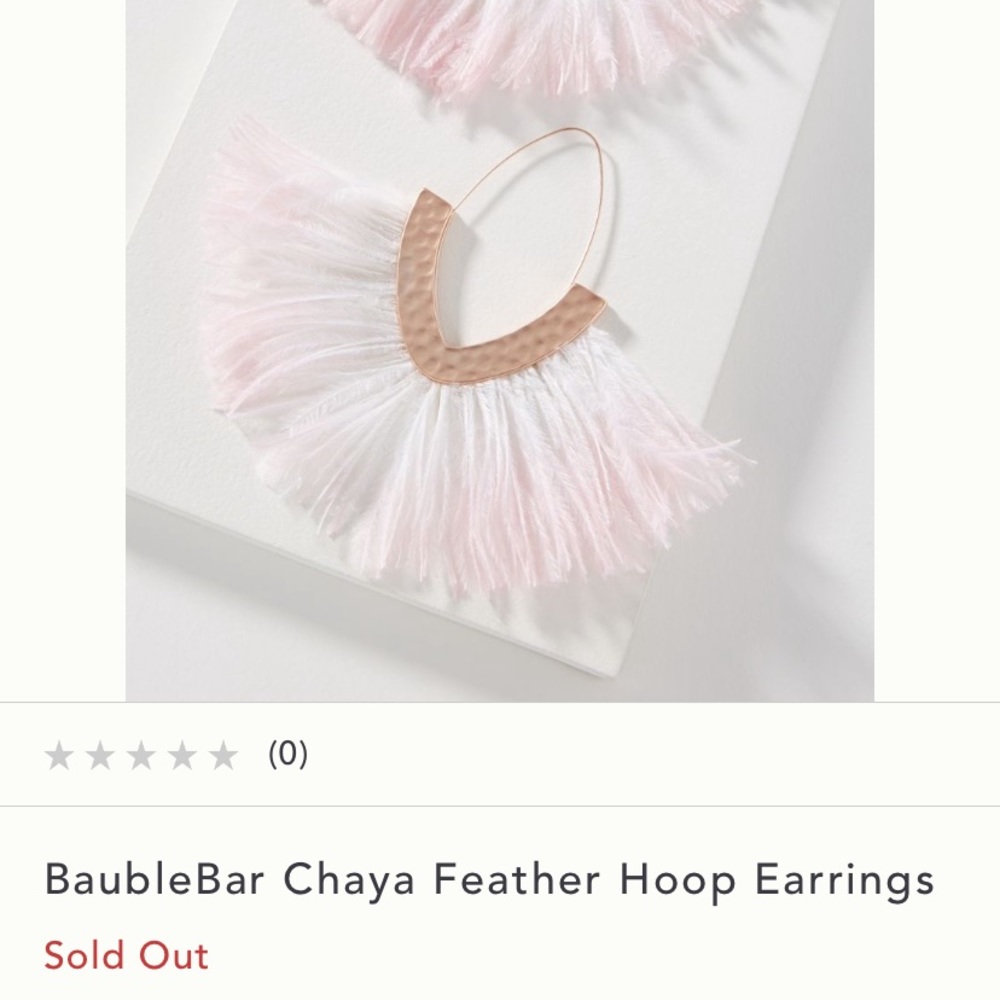 Anthropologie BaubleBar Chaya Feather Earring New - Picture 2 of 5